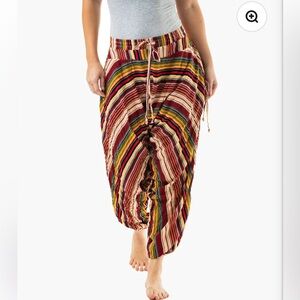 BUDDHA PANTS SAVANNAH STRIPE HAREM PANT - XS